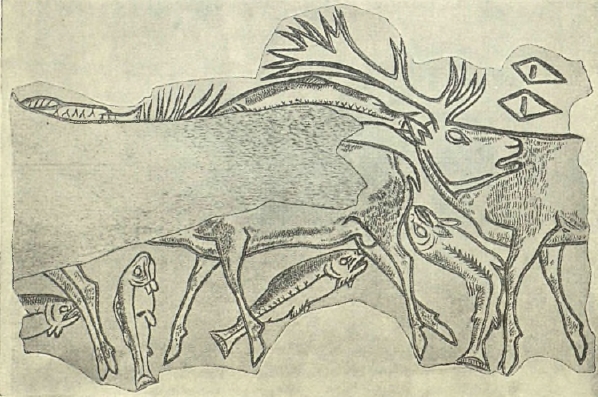 Фиг. 3. Изображения оленей и рыб