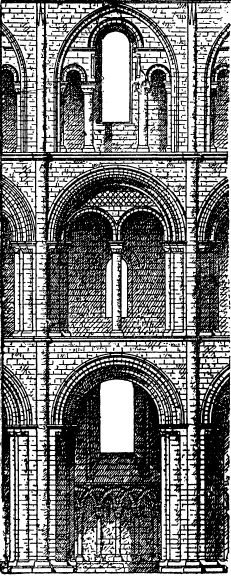 Рис. 21. Разрез собора в Питерборо (Англия).