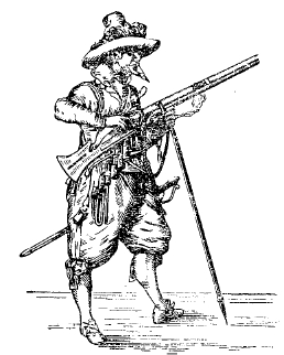 Рис. 5. Французский мушкетер начала XVII в. с мушкетом.