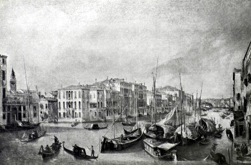 Венеция. Большой канал в Венеции. С картины Каналетто (1697-1768). (Дрезденская картинная галерея).