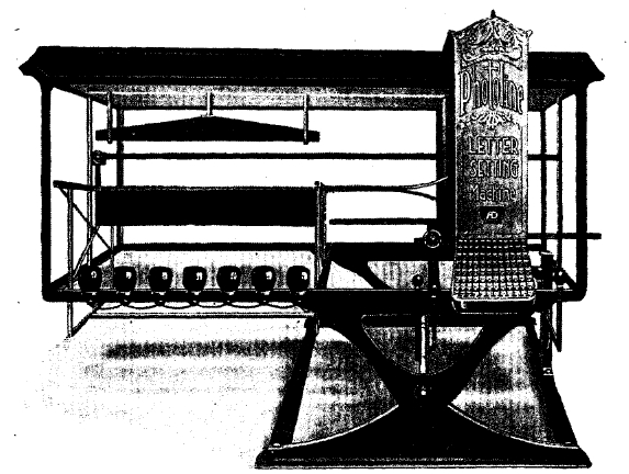 Рис. 11. Фотолайн. Фотонаборная машина Дюттона (Англия,  1923 г.).