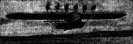 Рис. 25. Германский 12-моторный гидросамолет Dornier «Do Х» в полете.